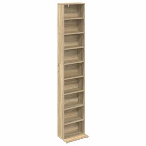 vidaXL CD Skab Sonoma-eg 33 x 23,5 x 175 cm Konstrueret tr&aelig;