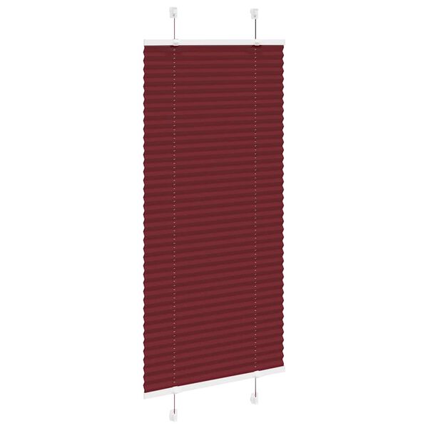 vidaXL Pliss&eacute;gardin Bordeauxr&oslash;d 65x100 cm Stofbredde 64,4 cm Polyester