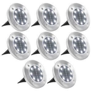 vidaXL soldrevne LED-nedgravningsspots 8 stk. hvidt lys
