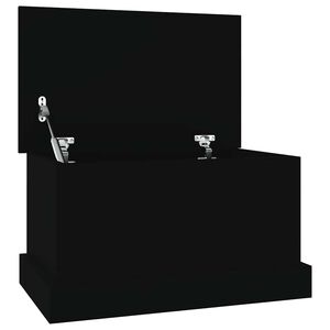 vidaXL opbevaringskasse 50x30x28 cm konstrueret tr&aelig; sort