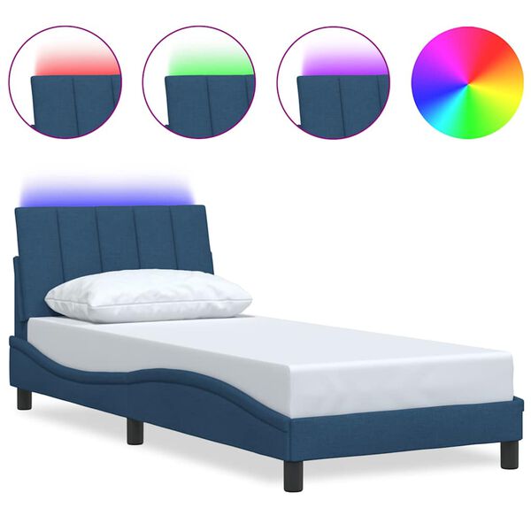 vidaXL sengeramme uden madras Hanko 90x200 cm stof bl&aring;