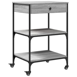 vidaXL k&oslash;kkenvogn 60x48x89,5 cm konstrueret tr&aelig; gr&aring; sonoma-eg
