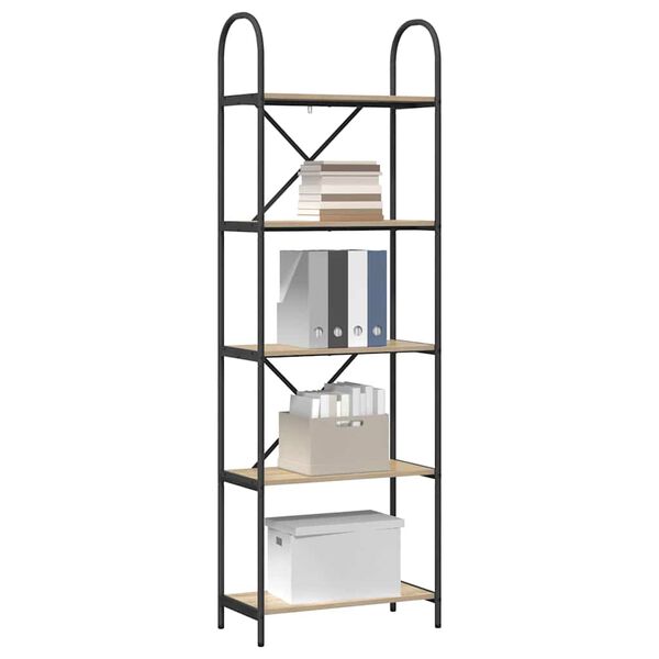 vidaXL Bogreol Sonoma eg 60 x 30 x 183 cm Konstrueret tr&aelig;