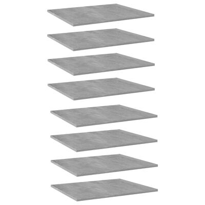vidaXL boghylder 8 stk. 60x50x1,5 cm spånplade betongrå