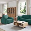 vidaXL Sofa 3 pcs M&oslash;rkegr&oslash;n Linned-blandet stof