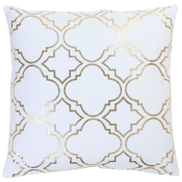 vidaXL puder 2 stk. med folieprint 40x40 cm bomuld hvid og guldfarvet