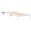 vidaXL Sengestel med sideborde Hvid 90 x 220 cm Massiv fyrretr&aelig;