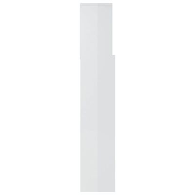 vidaXL sengegavl med opbevaring 180x19x103,5 cm hvid højglans
