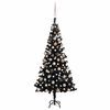 vidaXL kunstigt juletr&aelig; med lys og kugles&aelig;t 120 cm PVC sort