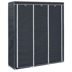 vidaXL kl&aelig;deskab med rum og t&oslash;jst&aelig;nger 150 x 45 x 175 cm stof sort