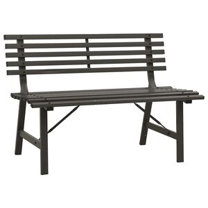 vidaXL haveb&aelig;nk 110 cm st&aring;l sort