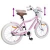 vidaXL B&oslash;rnecykel 18 tommer til 5-7 &aring;r gammel Lys pink