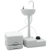 vidaXL Camping Toilet S&aelig;t 2 stk. Gr&aring; og Hvid H&oslash;j-densitet Polyethylen