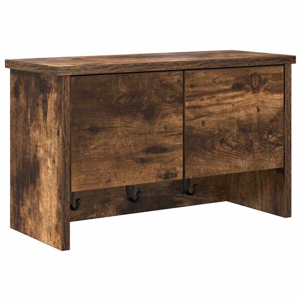 vidaXL V&aelig;gmonteret Jakkeholder med hylde R&oslash;get eg 50 x 20 x 30 cm