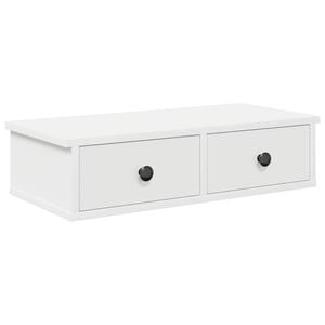 vidaXL v&aelig;ghylde med skuffer 60x28x15 cm konstrueret tr&aelig; hvid