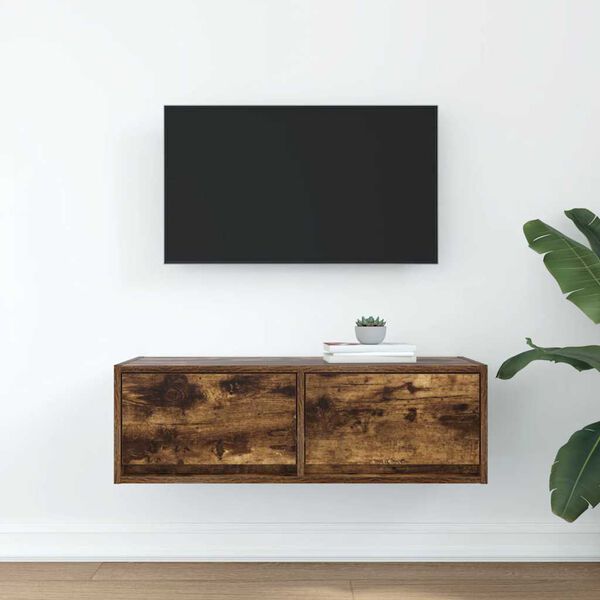 vidaXL tv-bord 80x31x25,5 cm konstrueret tr&aelig; r&oslash;get egetr&aelig;sfarve