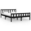 vidaXL sengeramme 140x200 cm massivt tr&aelig; sort