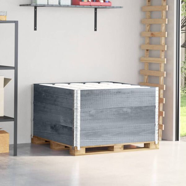 vidaXL pallerammer 3 stk. 100x100 cm massivt fyrretræ grå