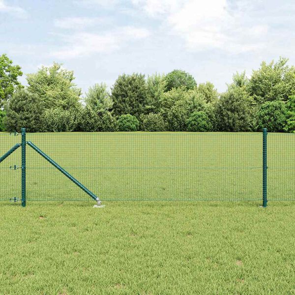 vidaXL Hegnsp&aelig;l Gr&oslash;n 10 x 0,6 m (16 x 16 mm net) St&aring;l og PVC