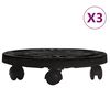 vidaXL plantevogne 3 stk. med hjul 170 kg diam. 30 cm sort