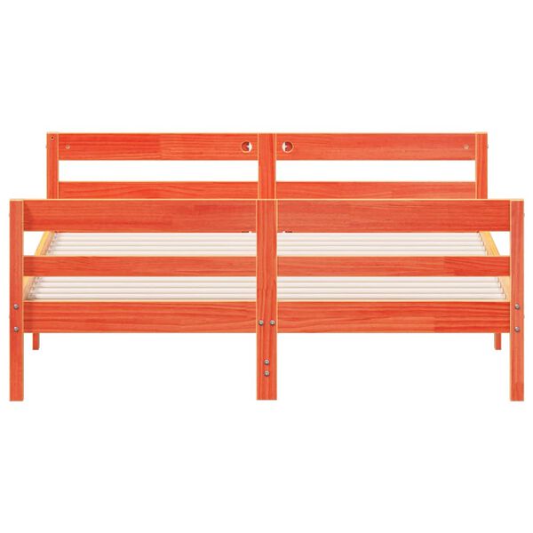 vidaXL sengeramme uden madras 120x200 cm massivt fyrretr&aelig; gyldenbrun