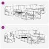 vidaXL Udend&oslash;rs sofagruppe med pude 9 pcs Naturlig og Fl&oslash;de