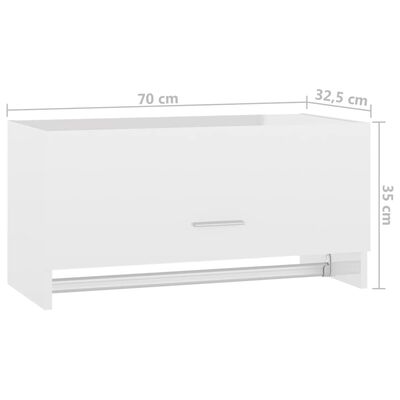 vidaXL garderobe 70x32,5x35 cm spånplade hvid højglans