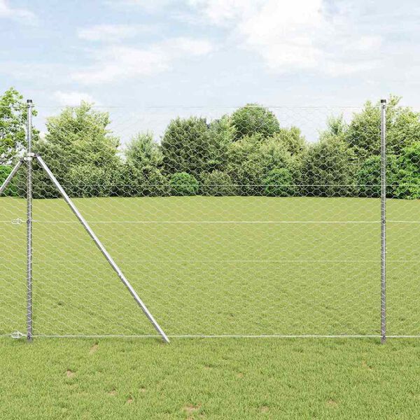 vidaXL Hegnsp&aelig;l S&oslash;lv 25 x 1,6 m (50 mm net) St&aring;l
