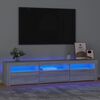 vidaXL tv-bord med LED-lys 180x35x40 cm grå sonoma-eg