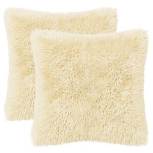 vidaXL Pudebetr&aelig;k 2 pcs HEERLEN Cremefarvet 30 x 30 cm PV Fleece