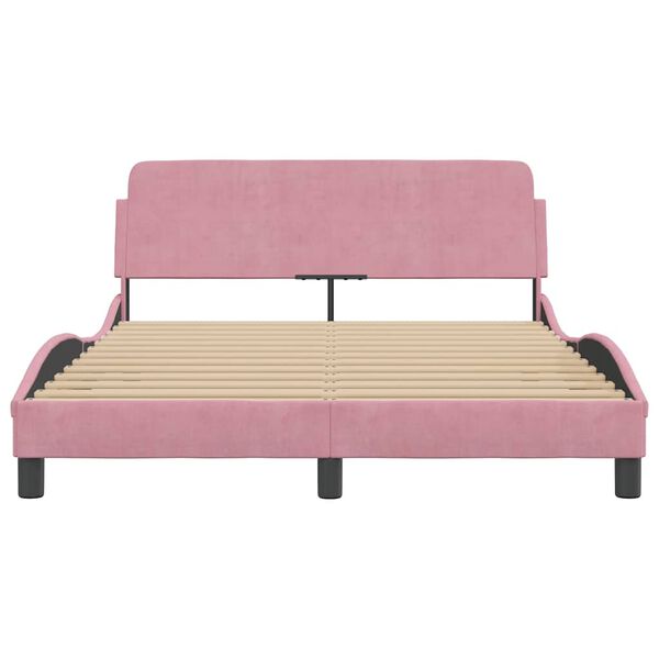 vidaXL sengeramme med sengegavl Dover Pink 140x190 cm Fl&oslash;jl