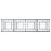 vidaXL Gabion h&oslash;jbed 2 pcs S&oslash;lv 200 x 50 x 80 cm Galvaniseret st&aring;l
