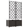 vidaXL Have Blomsterkrukke 2 pcs Brun 80 x 40 x 143 cm Plastik