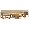 vidaXL Udend&oslash;rs sofagruppe med pude 8 pcs Naturlig og Beige Polyester