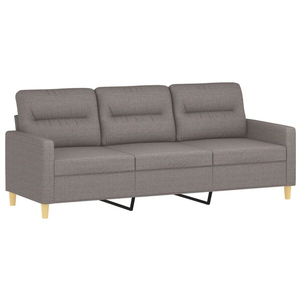 vidaXL 3-personers sofa med pyntepuder 180 cm stof gråbrun
