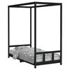 vidaXL sengeramme til juniorseng 90x190 cm massivt fyrretr&aelig; sort