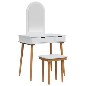 vidaXL Makeupbord S&aelig;t FAUSKE 3 stk. Hvid 76 x 50 x 143 cm