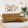 vidaXL 3-personers sofa med fodskammel 210 cm velour brun