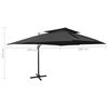 vidaXL fritst&aring;ende haveparasol med dobbelt top sort 400x300 cm