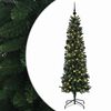vidaXL Kunstigt slankt juletr&aelig; med julekugle 210 cm 300 LED'er