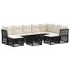 vidaXL Havesofa S&aelig;t 10 stk. Sort polyrattan