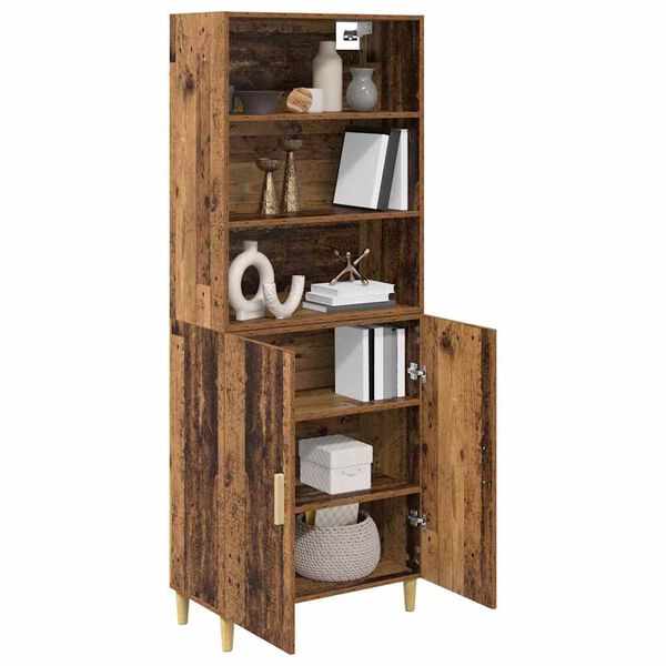 vidaXL Highboard Gammelt tr&aelig; 69,5 x 32,5 x 180 cm Konstrueret tr&aelig;