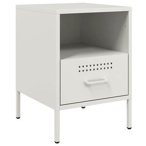 vidaXL sengebord 36x39x50,5 cm st&aring;l hvid
