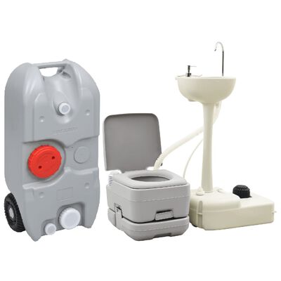 vidaXL transportabelt campingtoilet og håndvask med vandbeholder