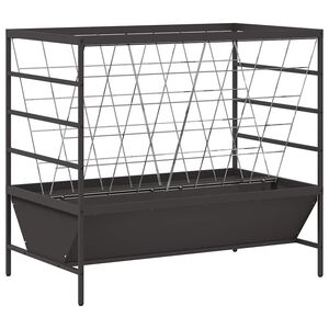vidaXL K&aelig;lvfoderholder Sort 100 x 60 x 90 cm 15 kg Koldvalset St&aring;l