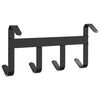 vidaXL tøjleholder med 4 kroge stål sort
