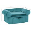 vidaXL Hundesofa med opbevaring Turkis 75 x 50 x 38cm Plys