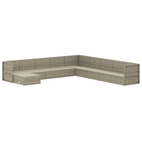 vidaXL lounges&aelig;t til haven 10 dele med hynder polyrattan gr&aring;