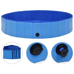 vidaXL foldbart hundebassin 160 x 30 cm PVC bl&aring;