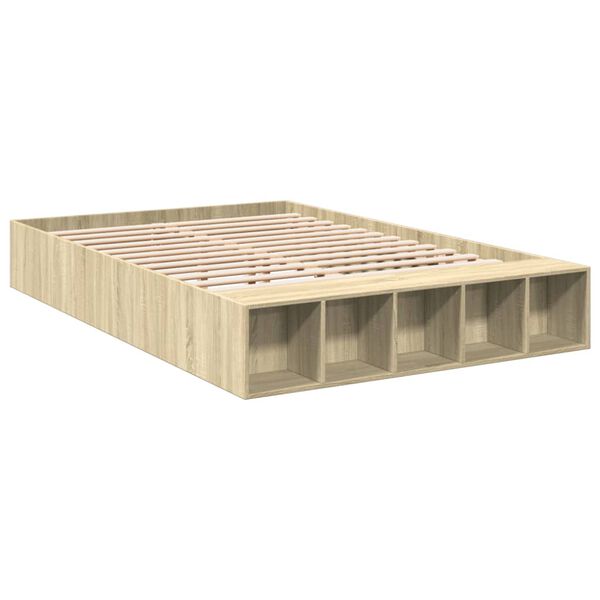 vidaXL sengestel 160x200 cm konstrueret tr&aelig; sonoma-eg